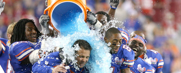 Coach Urban Getting Gatorade Dumped